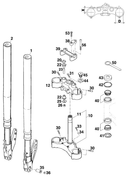 Náhled schématu FRONT FORK, TRIPLE CLAMP