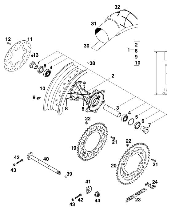 Náhled schématu REAR WHEEL