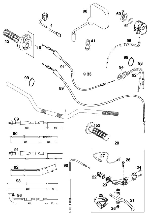 Náhled schématu HANDLEBAR, CONTROLS