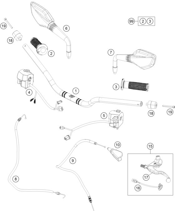 Náhled schématu HANDLEBAR, CONTROLS