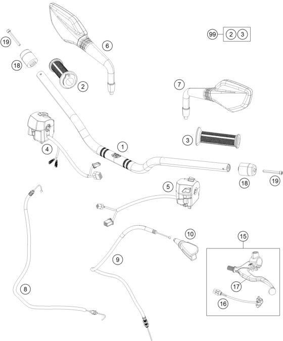 Náhled schématu HANDLEBAR, CONTROLS