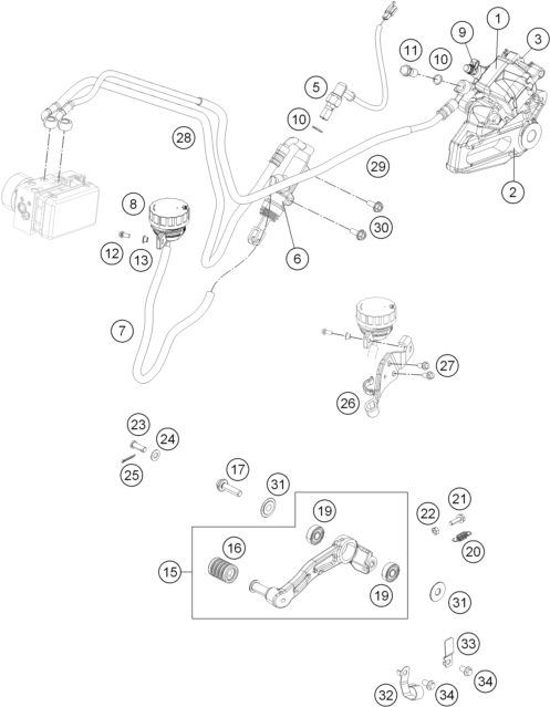 Náhled schématu REAR BRAKE CALIPER