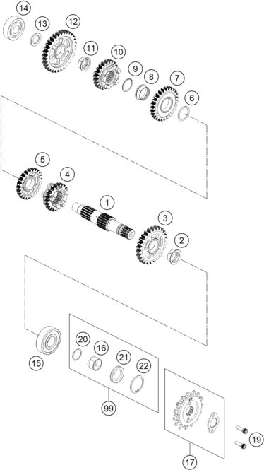 Náhled schématu TRANSMISSION II - COUNTERSHAFT