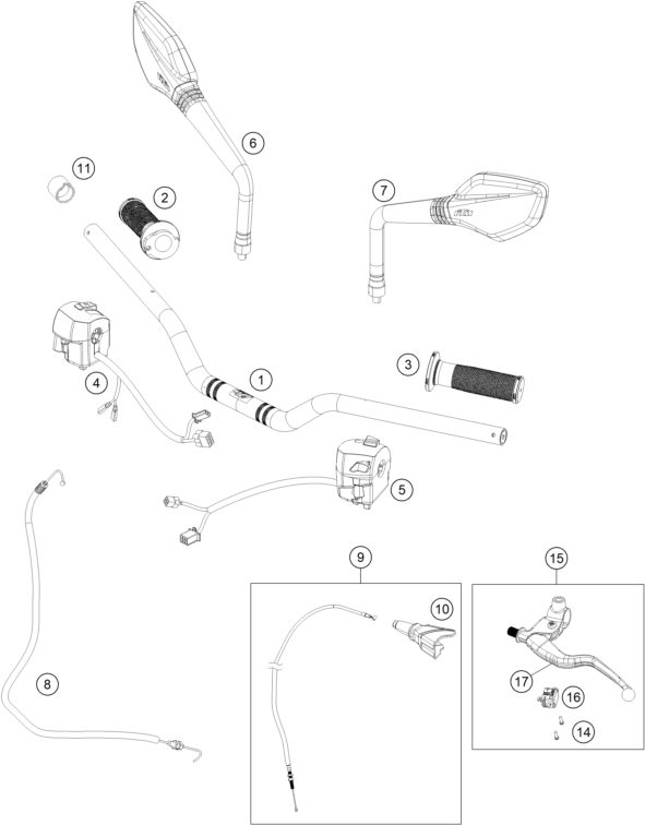 Náhled schématu HANDLEBAR, CONTROLS