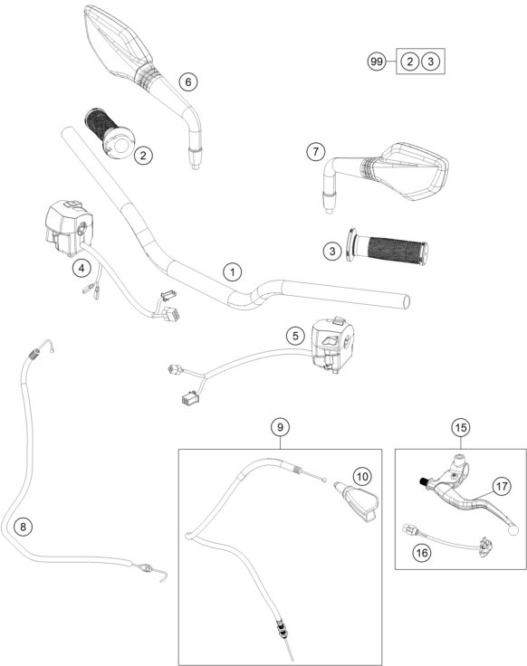 Náhled schématu HANDLEBAR, CONTROLS