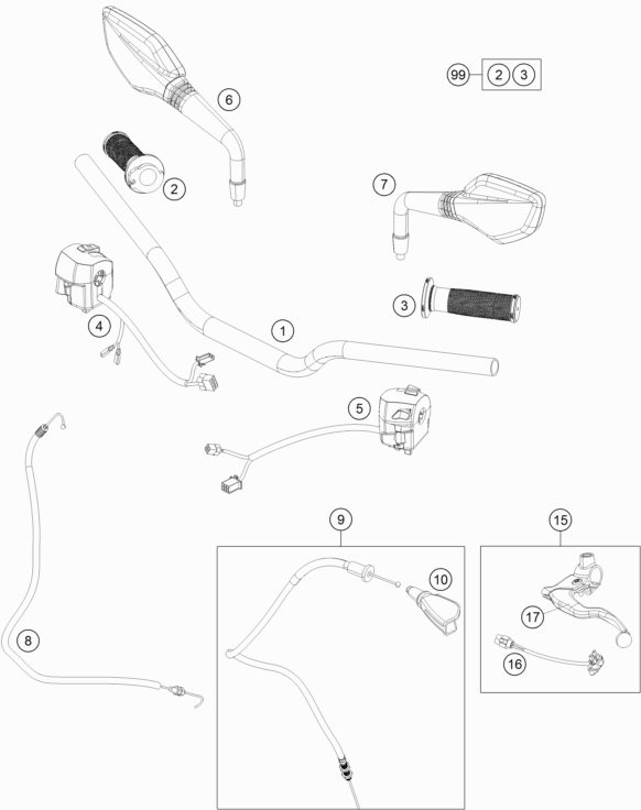 Náhled schématu HANDLEBAR, CONTROLS