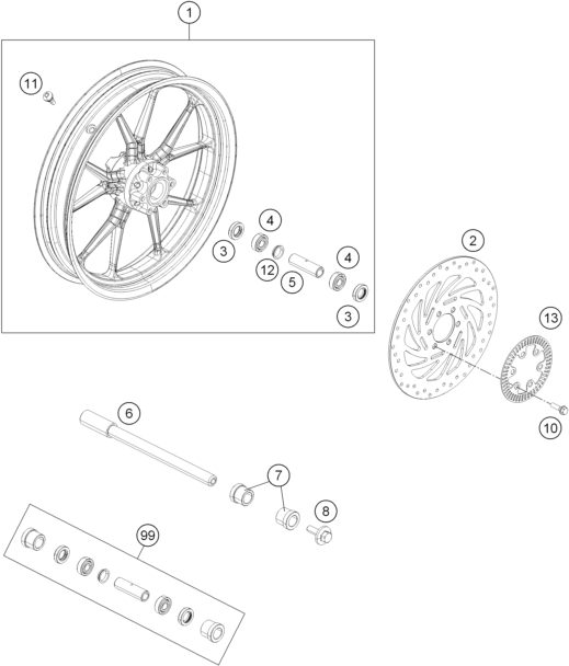 Náhled schématu FRONT WHEEL