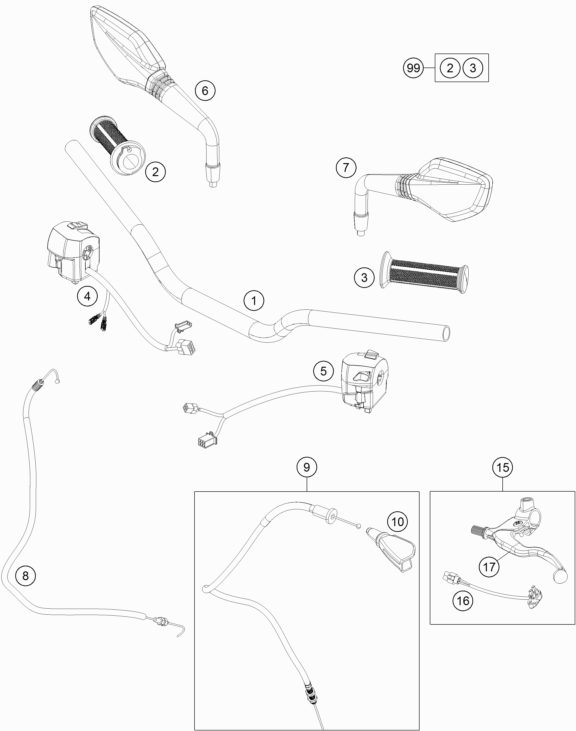Náhled schématu HANDLEBAR, CONTROLS