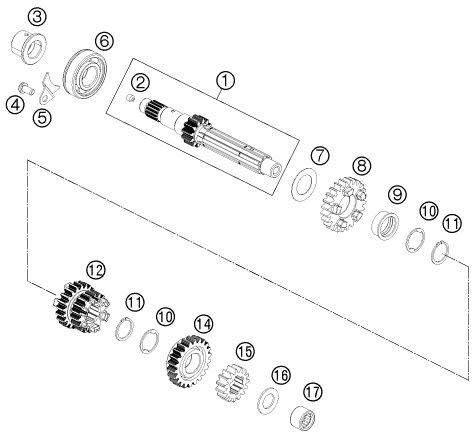 Náhled schématu TRANSMISSION I - MAIN SHAFT