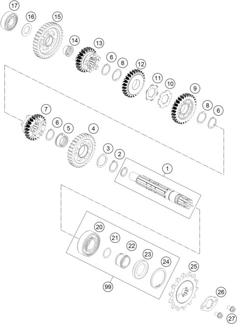 Náhled schématu TRANSMISSION II - COUNTERSHAFT