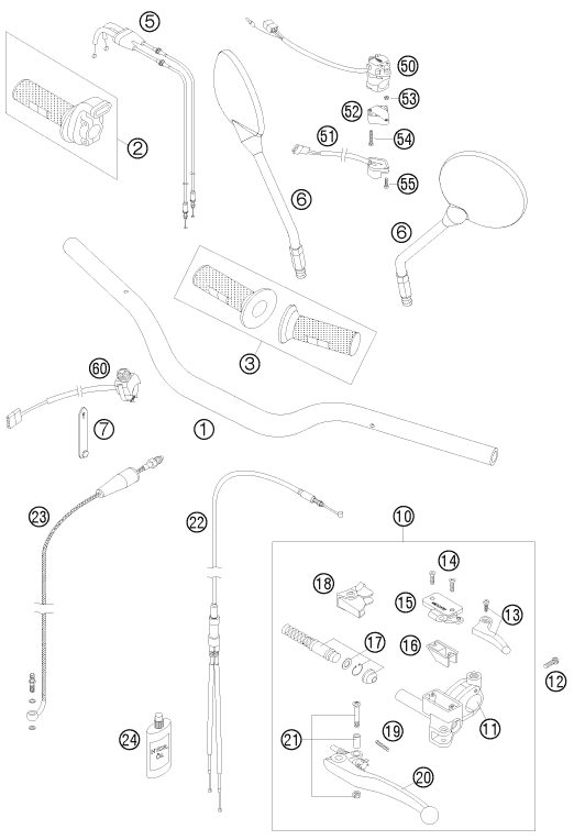 Náhled schématu HANDLEBAR, CONTROLS