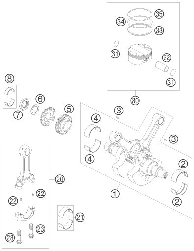 Náhled schématu CRANKSHAFT, PISTON