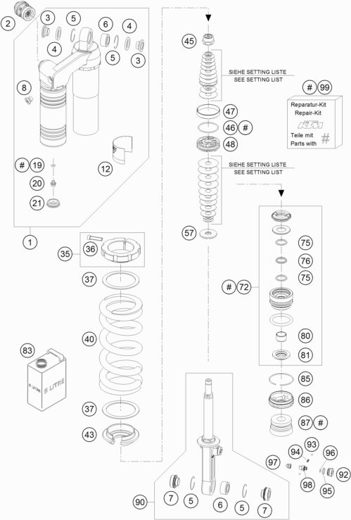 Náhled schématu SHOCK ABSORBER DISASSEMBLED