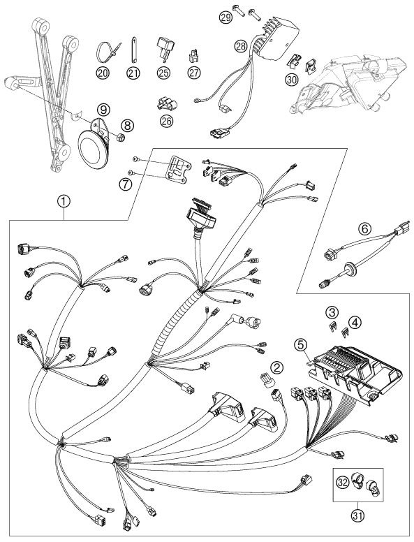 Náhled schématu WIRING HARNESS