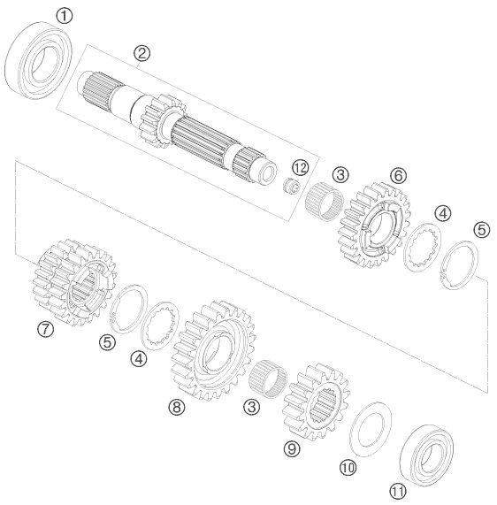 Náhled schématu TRANSMISSION I - MAIN SHAFT