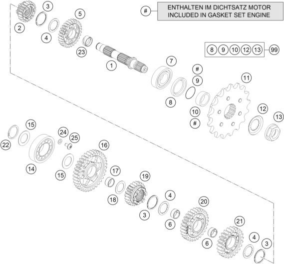 Náhled schématu TRANSMISSION II - COUNTERSHAFT