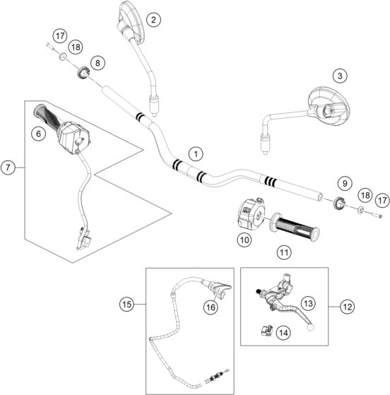 Náhled schématu HANDLEBAR, CONTROLS