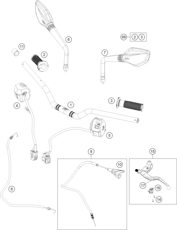 Náhled schématu HANDLEBAR, CONTROLS