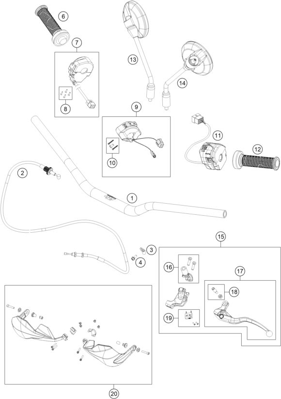 Náhled schématu HANDLEBAR, CONTROLS