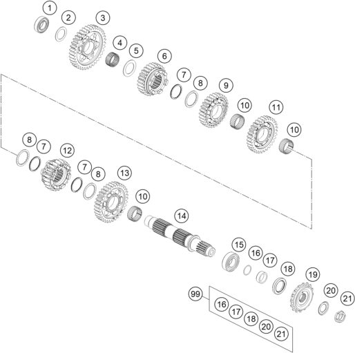 Náhled schématu TRANSMISSION II - COUNTERSHAFT