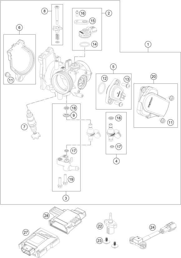 Náhled schématu THROTTLE BODY