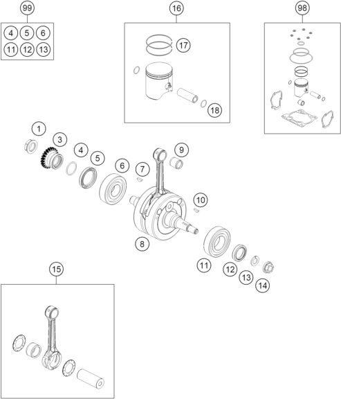 Náhled schématu CRANKSHAFT, PISTON