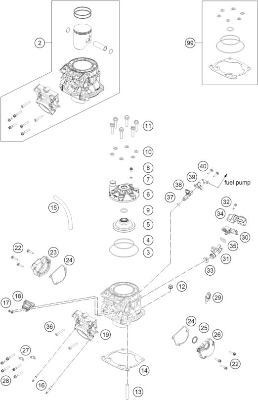 Náhled schématu CYLINDER, CYLINDER HEAD
