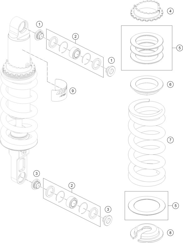 Náhled schématu SHOCK ABSORBER DISASSEMBLED