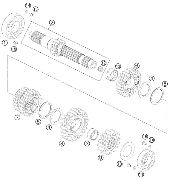 Náhled schématu TRANSMISSION I - MAIN SHAFT