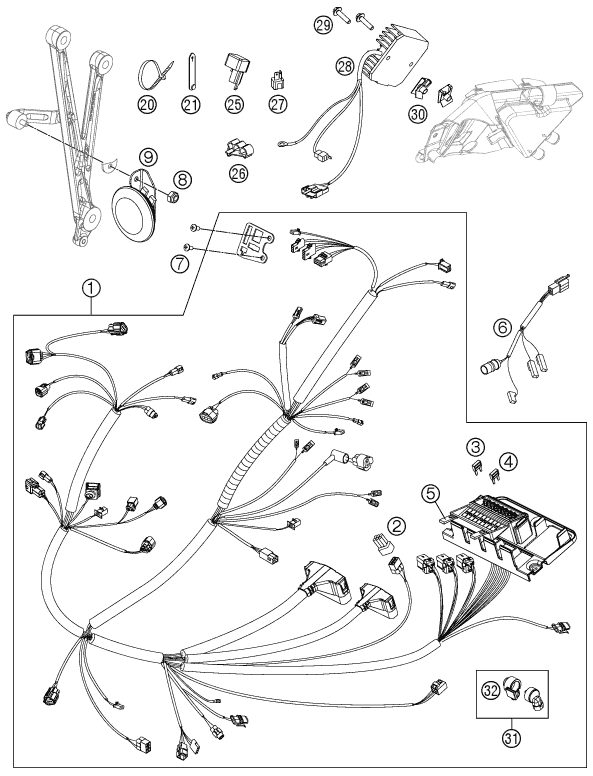 Náhled schématu WIRING HARNESS