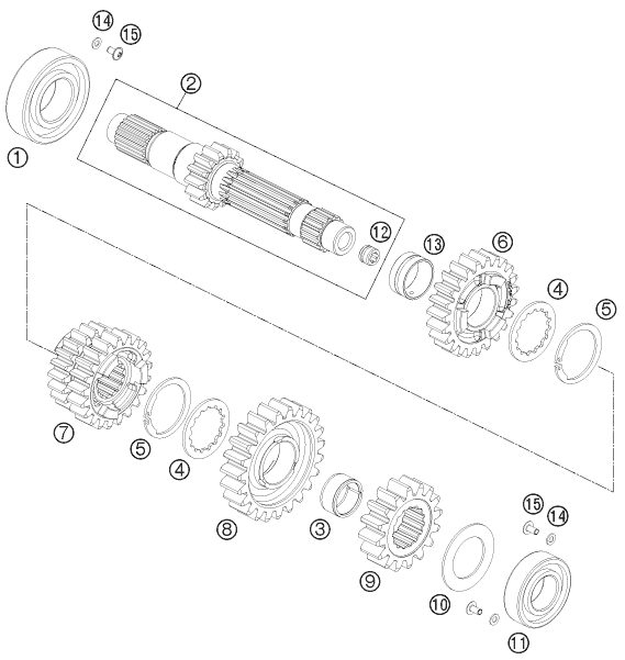 Náhled schématu TRANSMISSION I - MAIN SHAFT