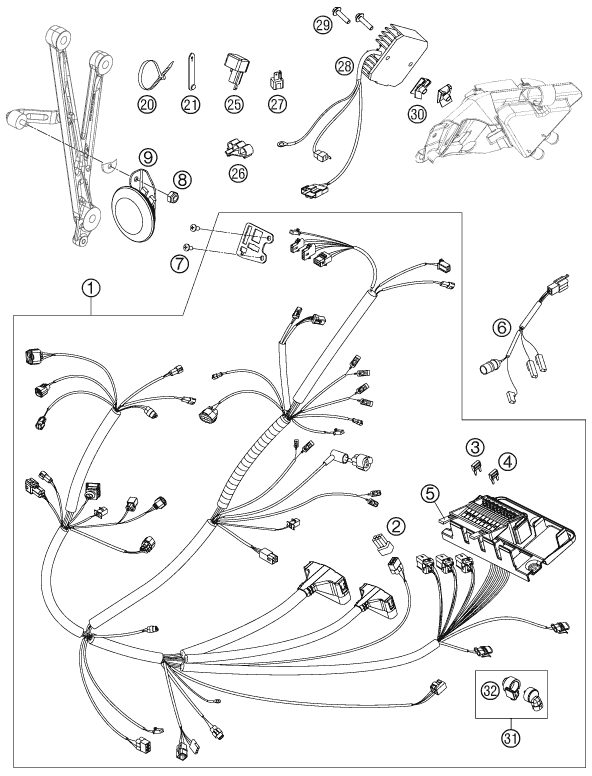 Náhled schématu WIRING HARNESS