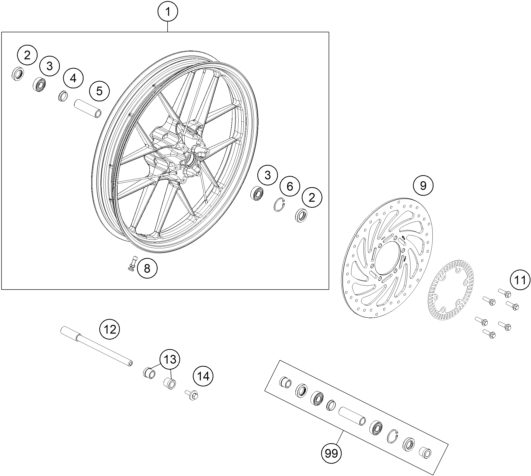 Náhled schématu FRONT WHEEL