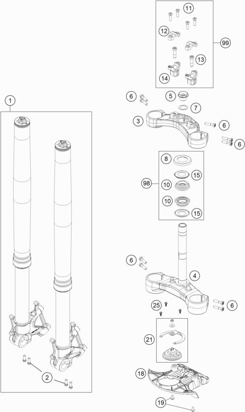 Náhled schématu FRONT FORK, TRIPLE CLAMP