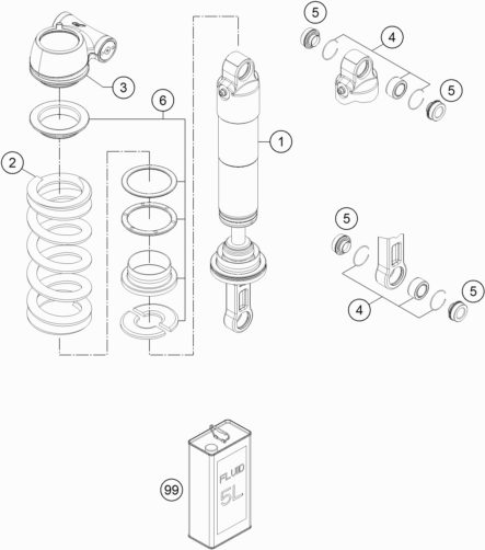 Náhled schématu SHOCK ABSORBER DISASSEMBLED