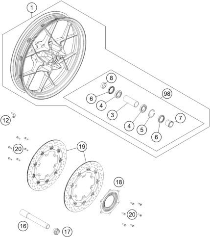 Náhled schématu FRONT WHEEL