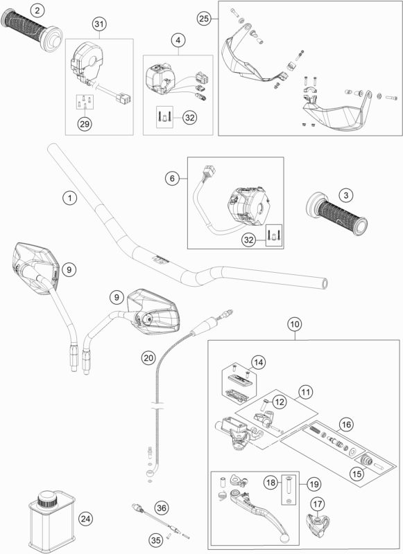 Náhled schématu HANDLEBAR, CONTROLS