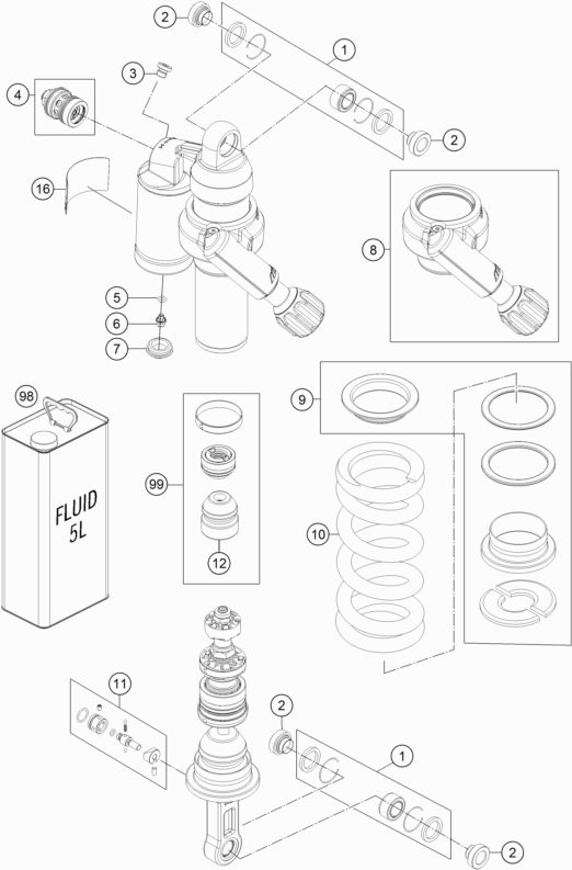 Náhled schématu SHOCK ABSORBER DISASSEMBLED