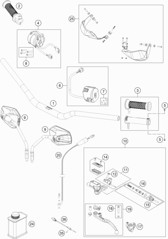 Náhled schématu HANDLEBAR, CONTROLS