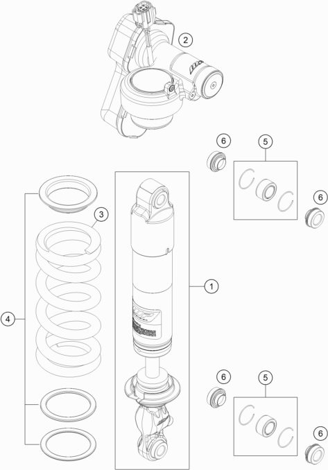 Náhled schématu SHOCK ABSORBER DISASSEMBLED