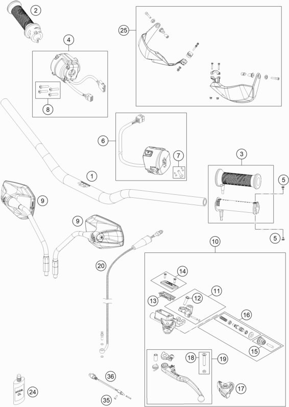 Náhled schématu HANDLEBAR, CONTROLS