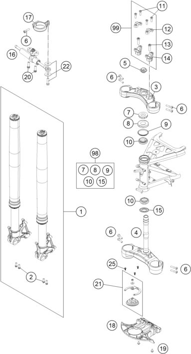 Náhled schématu FRONT FORK, TRIPLE CLAMP