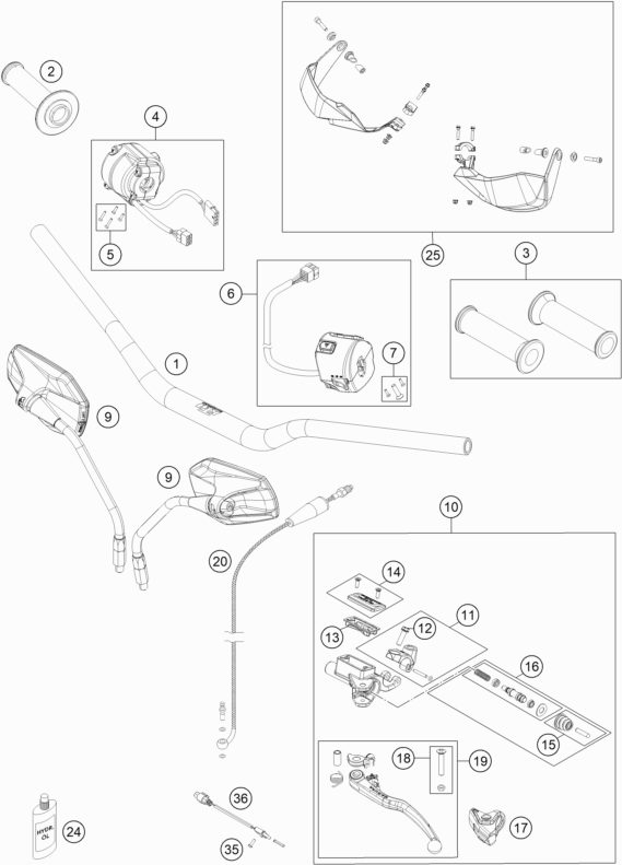 Náhled schématu HANDLEBAR, CONTROLS