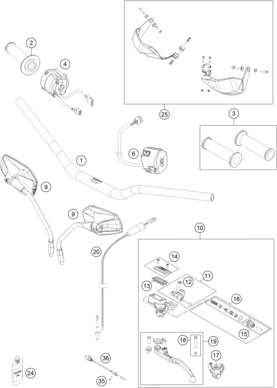 Náhled schématu HANDLEBAR, CONTROLS