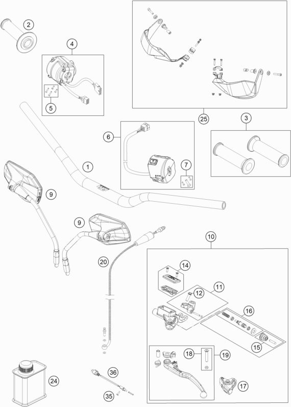 Náhled schématu HANDLEBAR, CONTROLS