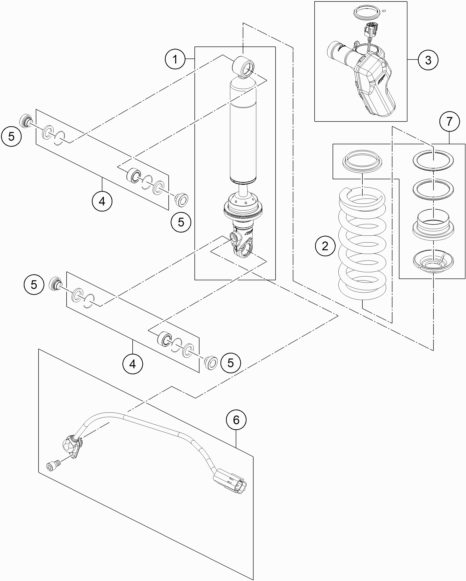 Náhled schématu SHOCK ABSORBER DISASSEMBLED
