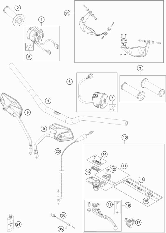 Náhled schématu HANDLEBAR, CONTROLS