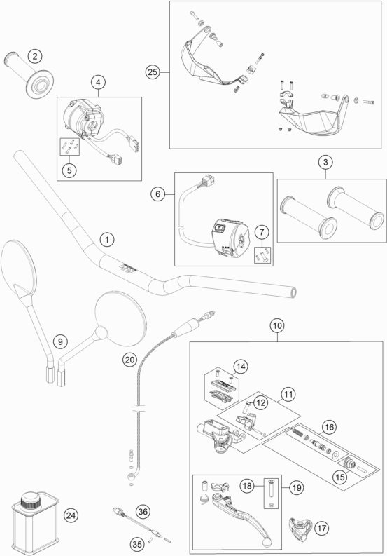 Náhled schématu HANDLEBAR, CONTROLS