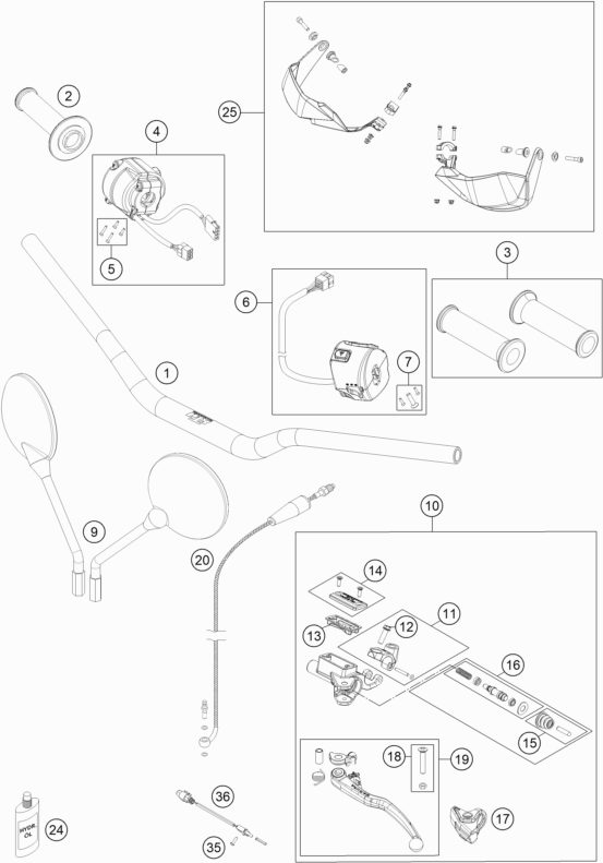 Náhled schématu HANDLEBAR, CONTROLS
