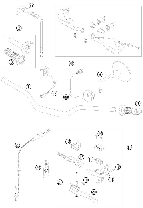 Náhled schématu HANDLEBAR, CONTROLS
